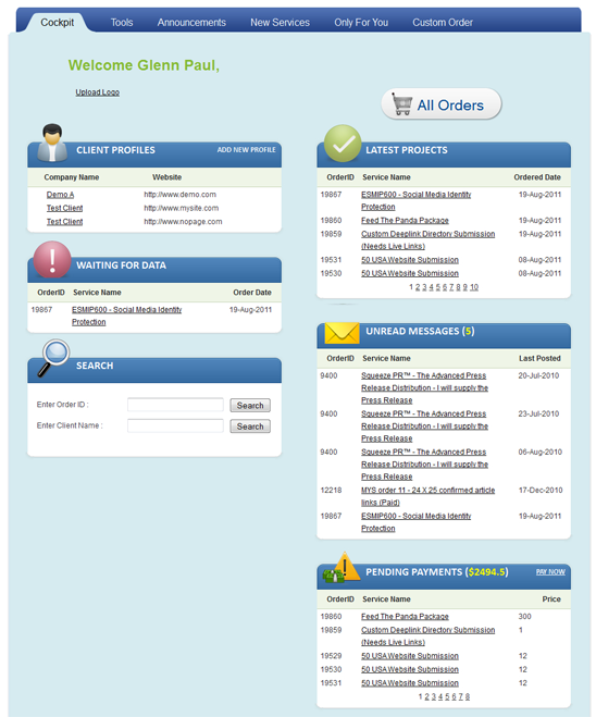 Sample Outsource Page