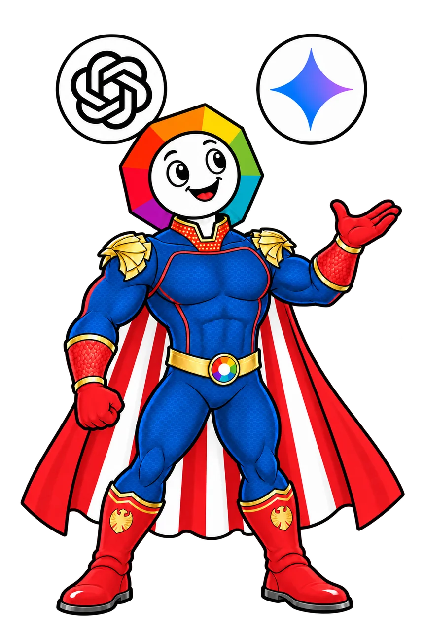 SubmitInMe GEO mascot introducing ChatGPT and Google Gemini search platforms