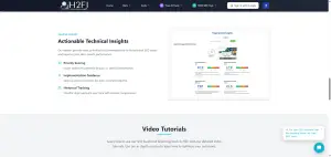 H2Fi technical SEO audit tool landing page