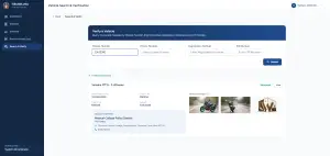 T-VETRA OTP verified public vehicle search screen