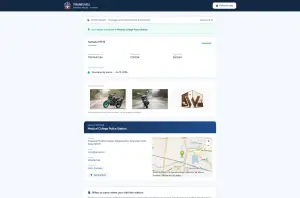 T-VETRA recovered vehicle detail record page