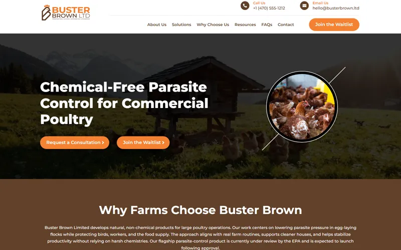 AgTech product website homepage