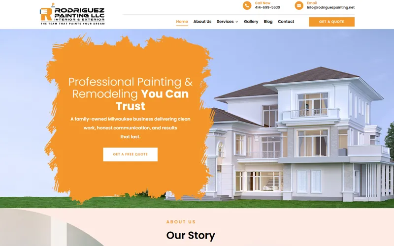 Painting and remodeling website homepage