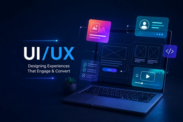 UI/UX design mockup, representing UX/UI design