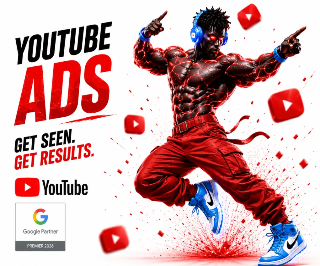 White label YouTube Ads campaign dashboard showing views and conversion performance