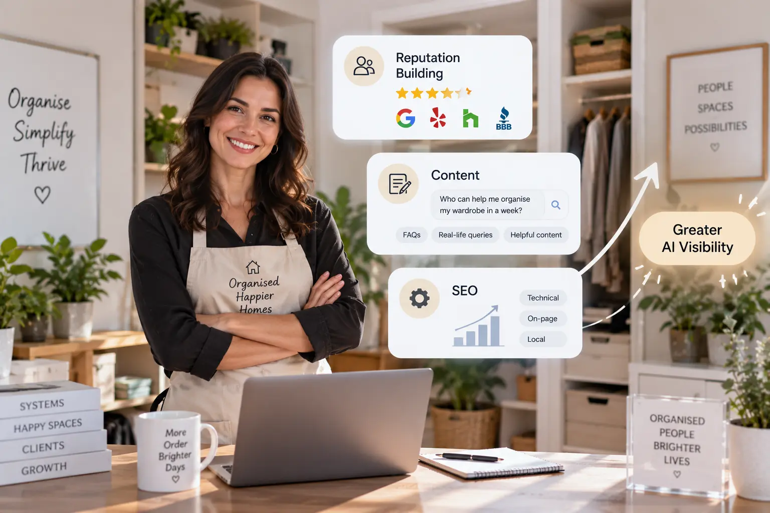 AI recommending a professional organiser