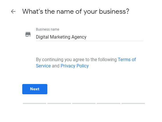 GMB Profile Step 3 Add Your Business Name