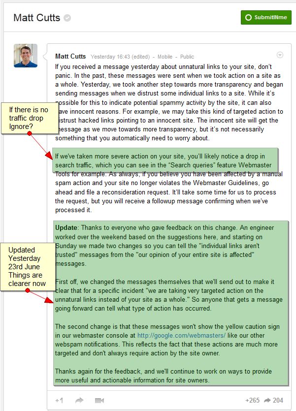 Unnatural link warning