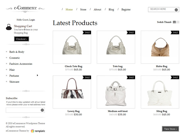 simple ecommerce website